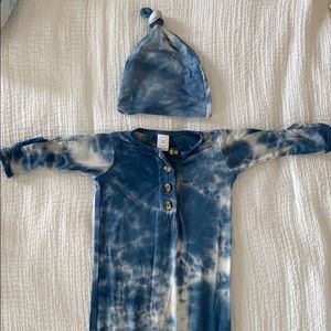 Lou Lou and company newborn gown and beanie